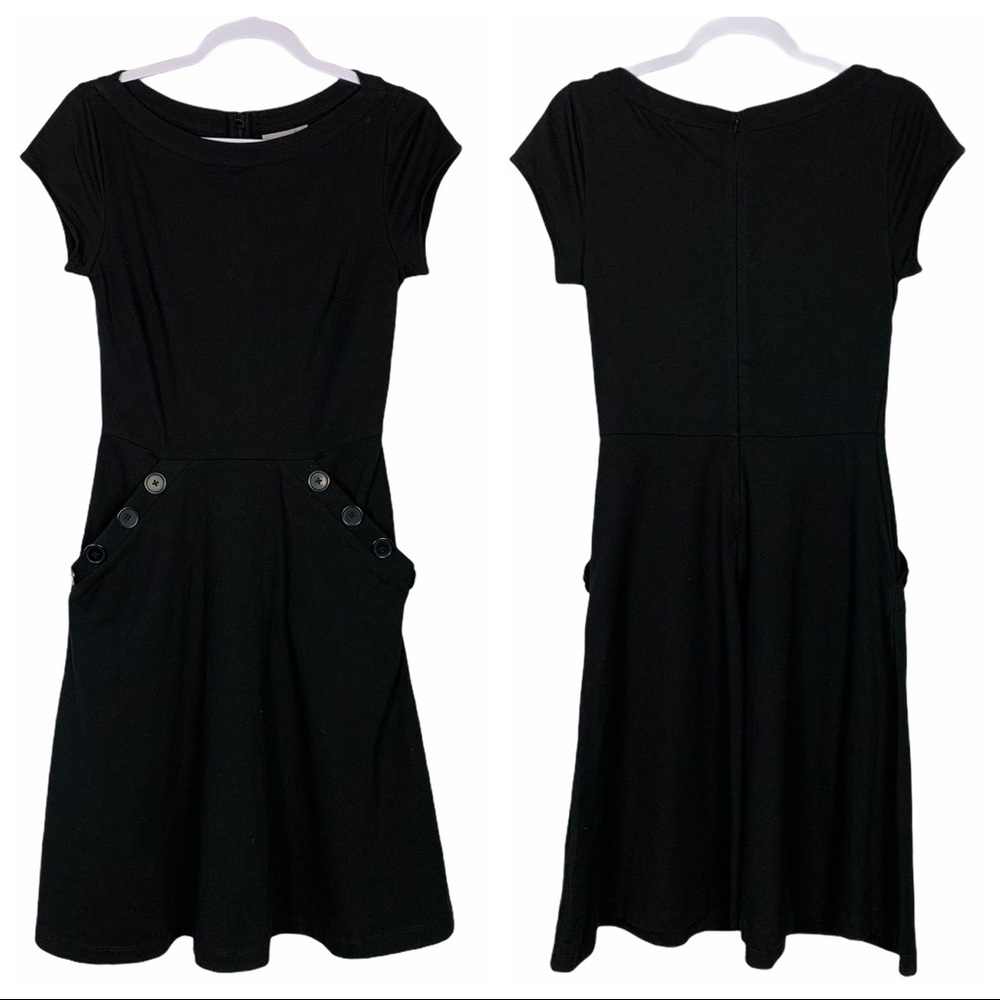 Eshakti Black Large Button Front Pocket Dress Nwot - image 1